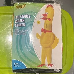 Spirit Inflatable Rubber Chicken Costume - Yellow and Red